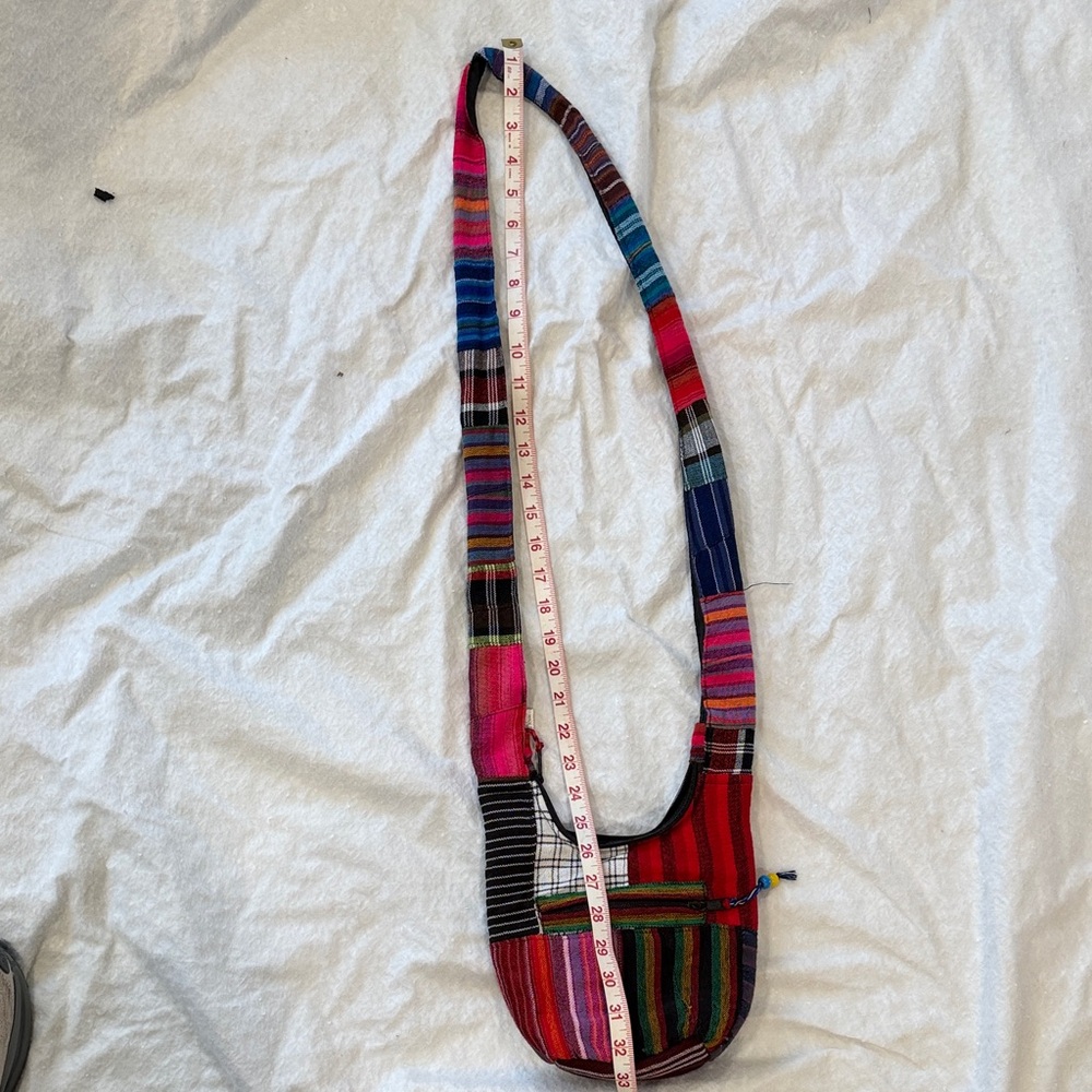 Handcrafted Multi-Color Patchwork Crossbody Bag - Picture 5 of 8